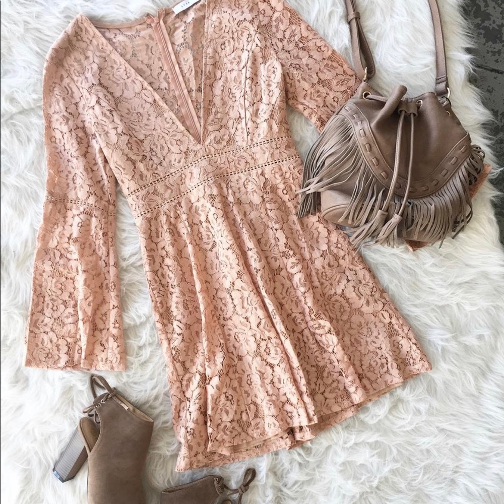 Blush lace dress